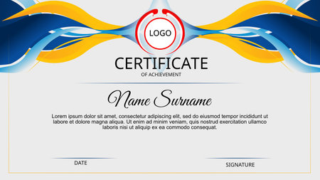 Certificate template with a colorful ribbon and elegant background for honorのイラスト素材