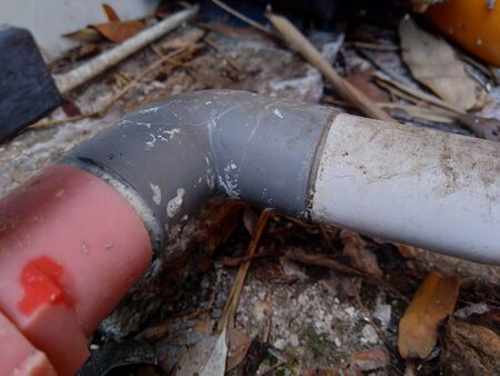 Small pipe water in the nature backgroundの写真素材