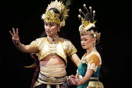 Blitar, East Java, Indonesia - June 4th, 2022 : Performing of Kresnayana Kawedhar story. Kresnayana...