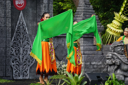 Indonesian perform loh jinawi dance to celebrate world dance dayのeditorial素材