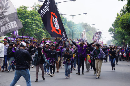 The supporters of Persik Kediri. Persik is one of the Indonesian football club