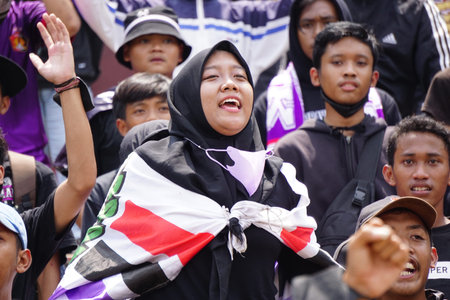 The supporters of Persik Kediri. Persik is one of the Indonesian football club