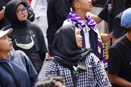 The supporters of Persik Kediri. Persik is one of the Indonesian football club