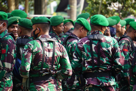 Indonesian army on duty