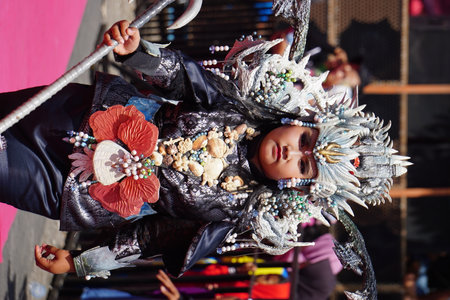 An unidentified participant at the annual Milan Carnival held in Milan.のeditorial素材