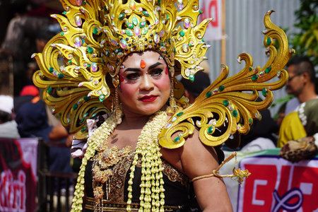 Participants in the annual festival parade in Bangkok, Thailand.