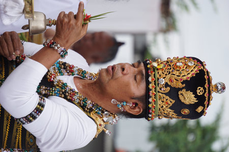 The procession of the Wedar Hayuning Penataran. This ceremony is held by Hindus with the aim that Indonesia is given safetyのeditorial素材