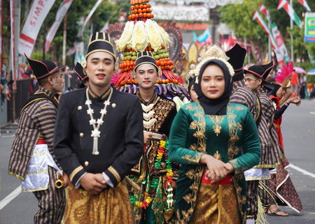 Indonesian with a traditional wedding dress from Yogyakarta at BEN Carnivalのeditorial素材