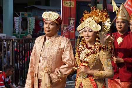 Indonesian with a traditional costume from south sumatera at BEN Carnivalのeditorial素材