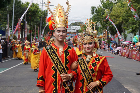 Indonesian with a traditional costume from north sumatera at BEN Carnivalのeditorial素材