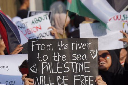 People call for a free Palestineのeditorial素材