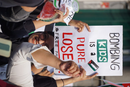 People call for a free Palestineのeditorial素材