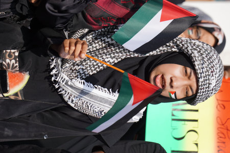 People call for a free Palestineのeditorial素材