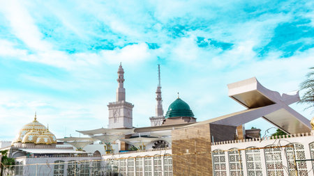 View of Masjid Jamek Mosque in Kuala Lumpur, Malaysiaの写真素材