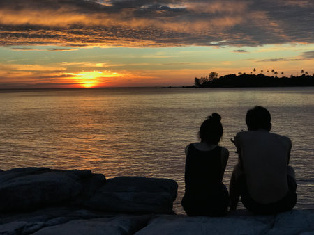 Sky beautiful romantic seasideの写真素材