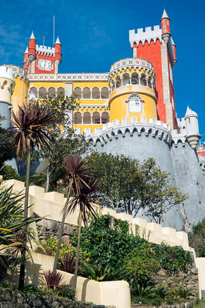 Pena National Palace, Romanticist palace in Sao Pedro de Penaferrim.のeditorial素材