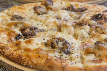 View of pizza, famous italian food with narrow depth of fieldの写真素材