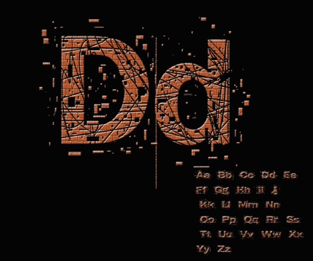 One letter from stone alphabet set  from dの写真素材