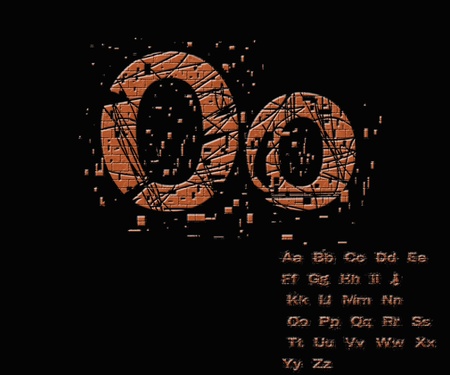 One letter from stone alphabet set  from oの写真素材