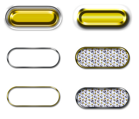 Golden button with diamonds
