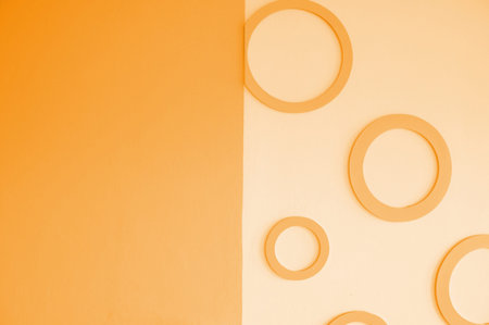 circles on the wall, abstract orange background