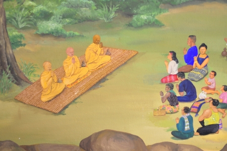 Colorful of thai art in museum wall paintingのeditorial素材
