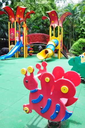 a colourful children playground equipment の写真素材