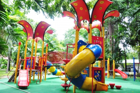 a colourful children playground equipment の写真素材
