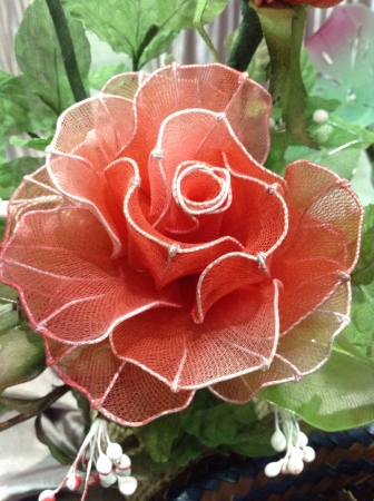 Beautiful flower made from strand and stockingsの素材
