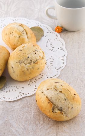  Fresh baked  bun rolls , homemade batchの写真素材