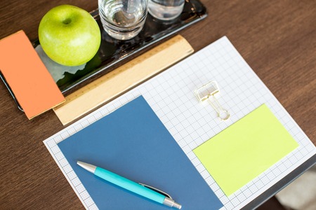 Stationery Set on Conference Tableの写真素材