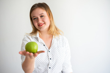 Positive beautiful woman leading healthy lifestyleの写真素材