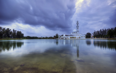 The Tengku Tengah Zaharah Mosque or the Floating Mosque is the first real floating mosque in Malaysia. It is situated in Kuala Ibai Lagoon near the estuary of Kuala Ibai River.のeditorial素材