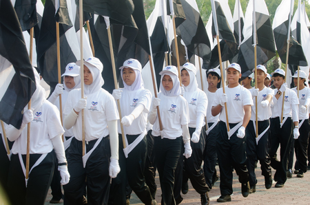 KUANTAN-AUG 31:Malaysians participate in National Day parade, celebrating the 58th anniversary of...
