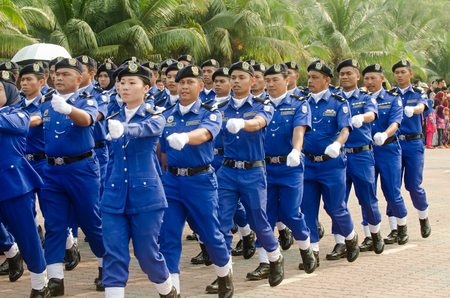 KUANTAN-AUG 31:Malaysians participate in National Day parade, celebrating the 58th anniversary of...