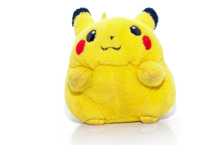 KUANTAN,PAHANG,MALAYSIA - October 01, 2015: Pokemon center plush doll pikachu. Plush doll pikachu in the mini studio. Pokemon is famous cartoon in Japan. Pokemon doll is popular collection of Malaysia teenager.のeditorial素材