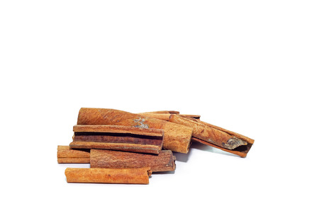Cinnamon isolation on a white background. Spices macro.