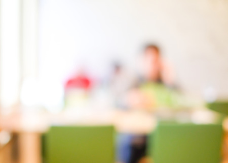 Blurred restaurant with bokeh background, foods and drinksの写真素材