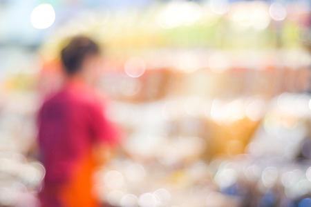 Blur store background with bokeh, business conceptの写真素材