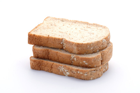 Slice grain breads isolated on white background, clean food