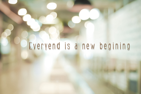 Positive thinking life quotation on abstract blur backgroundの写真素材