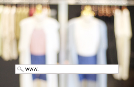 Blur store and bokeh light with address bar, online shopping background, business, E-commerceの写真素材