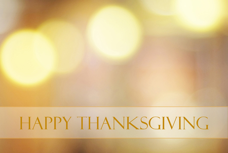 Happy thanksgiving on blur bokeh background, bannerの写真素材