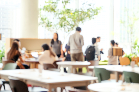 Blurred background : blur group of people team meeting at co-working space, casual style, teamwork concept, business, education conceptの写真素材