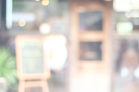 Blurred background : blur restaurant with bokeh light backgroundの写真素材