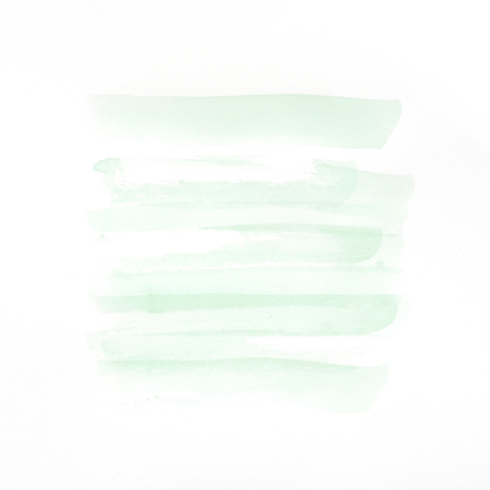 Art abstract illustration, green watercolor painting design on white paper backgroundの写真素材
