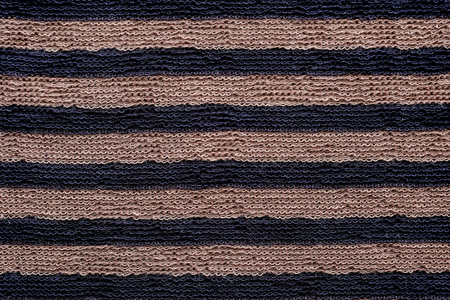 Brown and black striped pattern cotton polyester fabric textured background, Fashion pattern design concept backgroundの写真素材