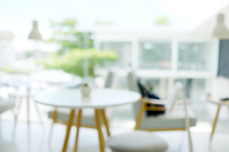 Blurred background : blur cafe with bokeh light background, banner, food and drink conceptの写真素材