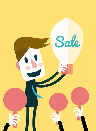 Businessman sell his idea  Business concept, Vectorのイラスト素材