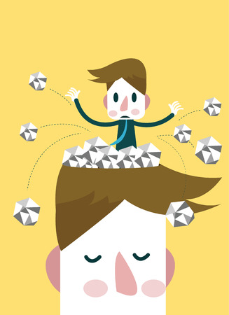 Empty the head trash  Business ideas concept  Vectorのイラスト素材